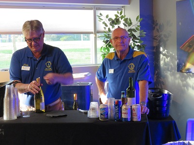 The "Two Jims" from Tri-Lakes Lions Club - manning the bar